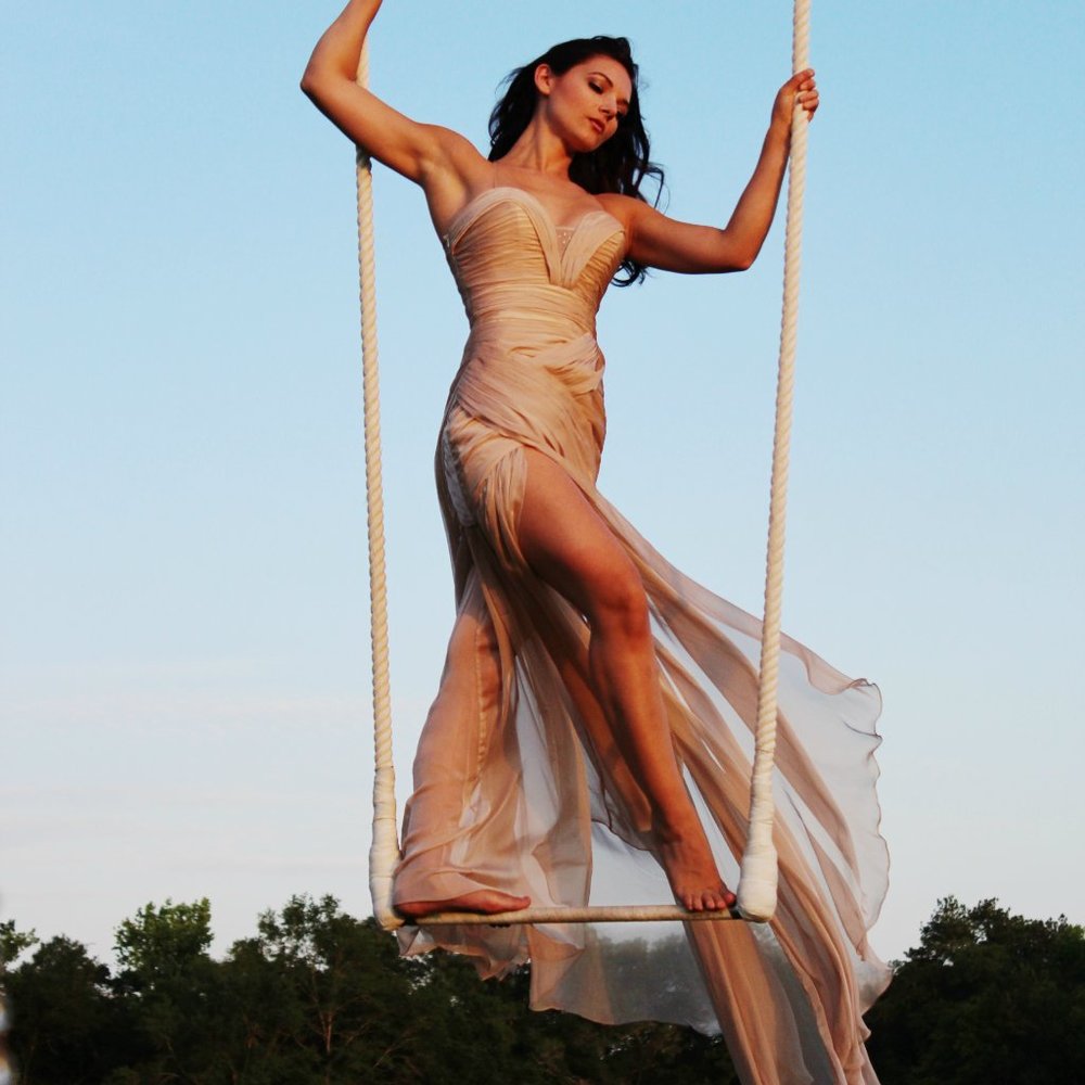 Oyster Colored Chiffon Gown